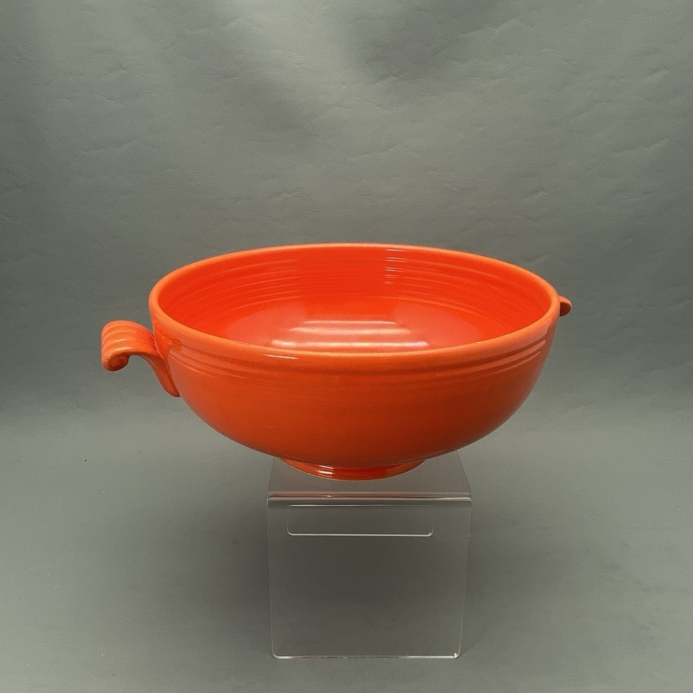 Vintage Fiesta Red Footed‎ Casserole Dish Base (No Lid) - 8.5"D x 3.5"H